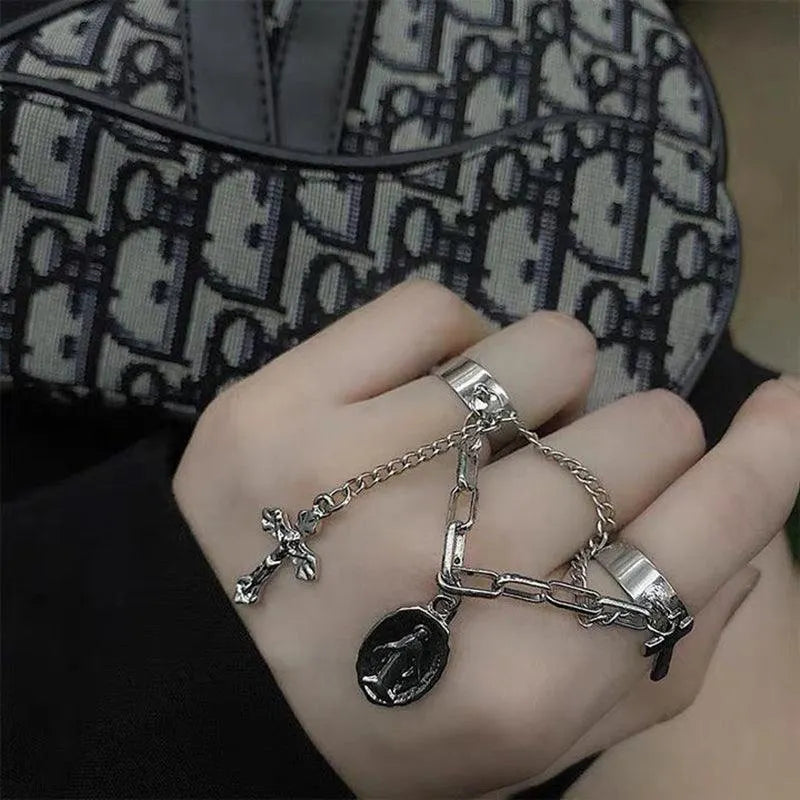 Gothic Cross Layered Ring