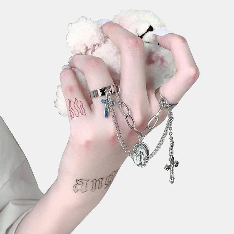 Gothic Cross Layered Ring