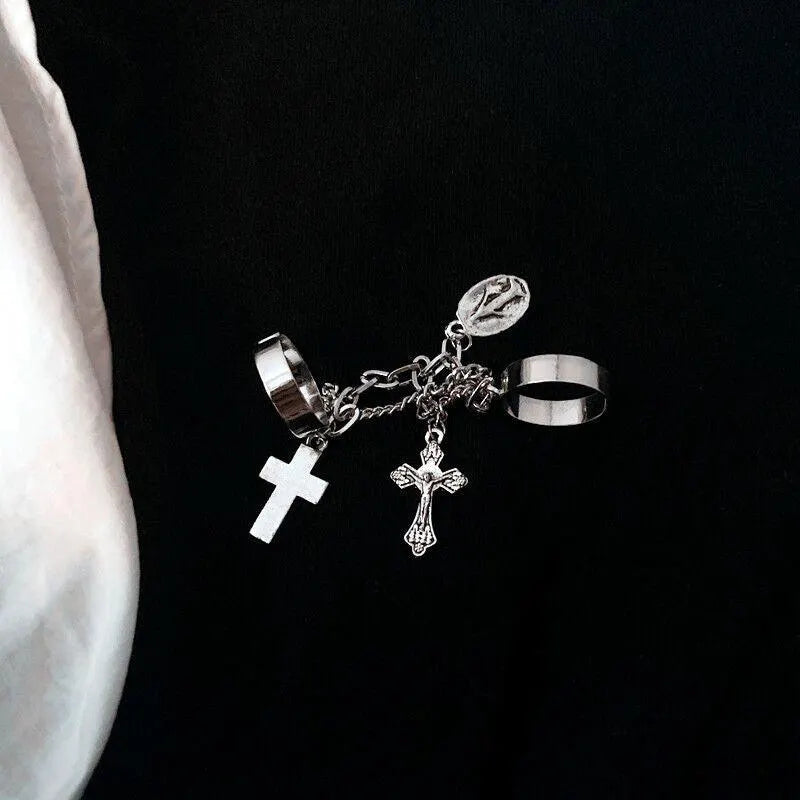 Gothic Cross Layered Ring