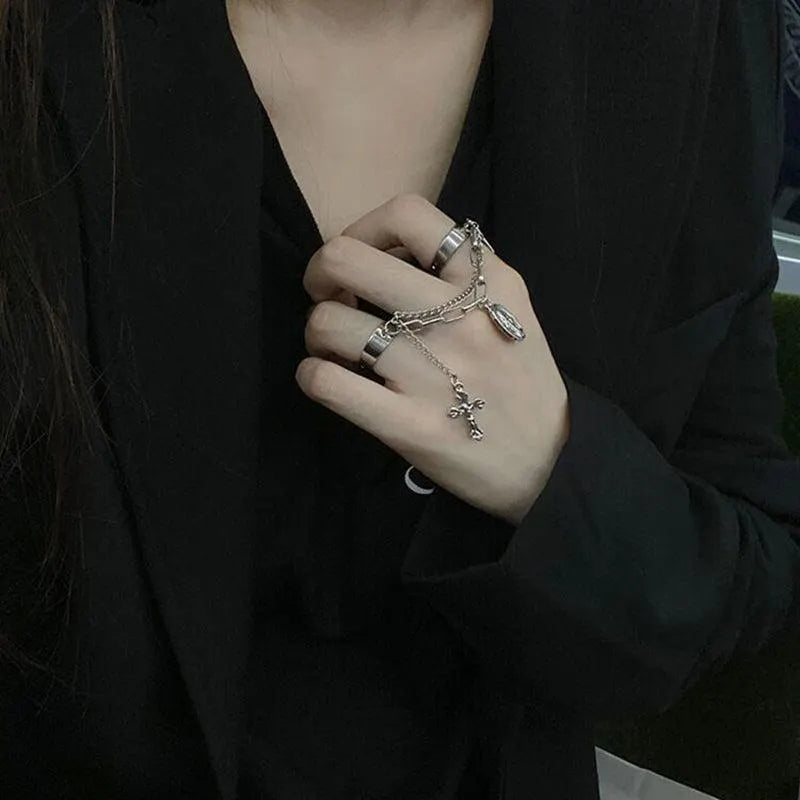 Gothic Cross Layered Ring