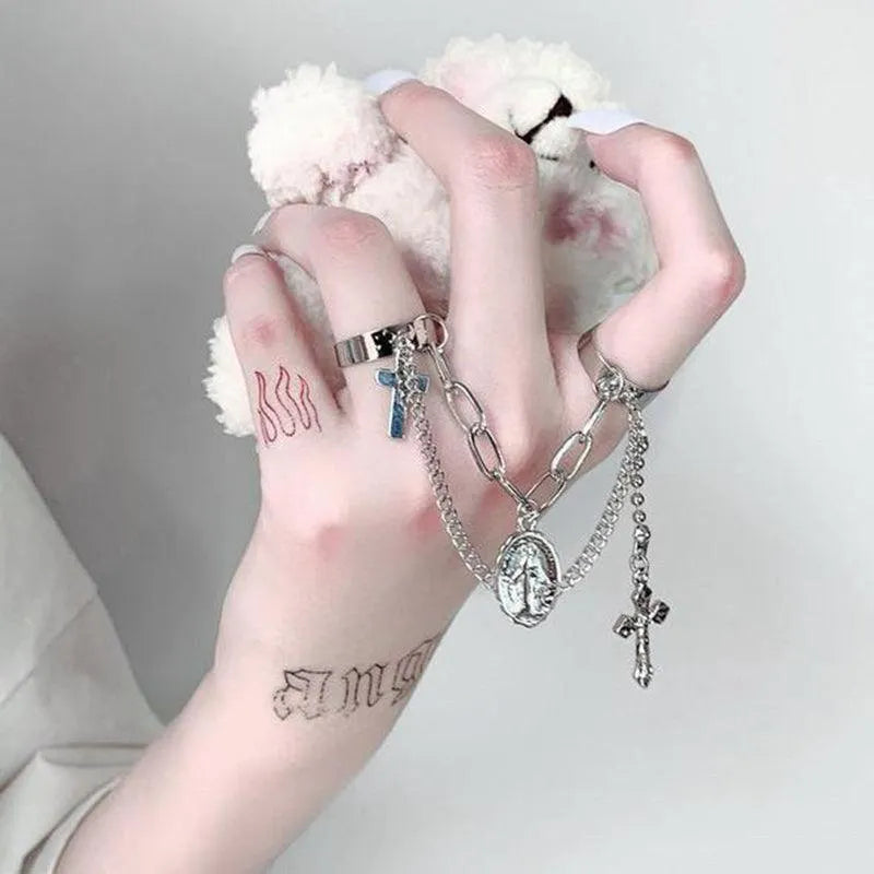 Gothic Cross Layered Ring