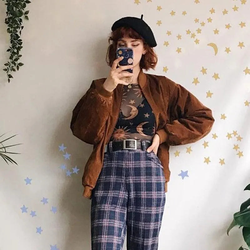 Sun Moon God Mesh Top