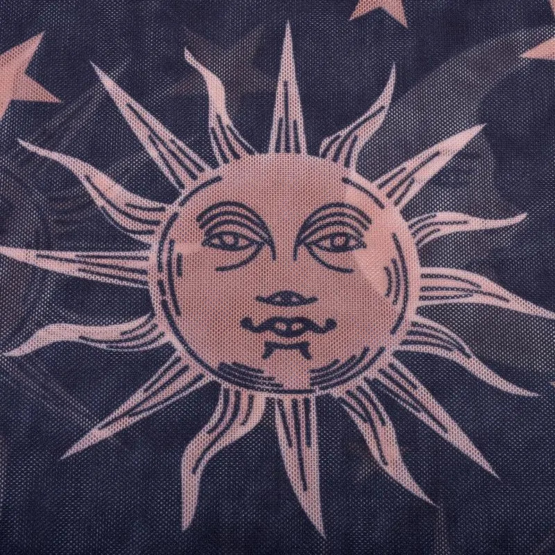 Sun Moon God Mesh Top