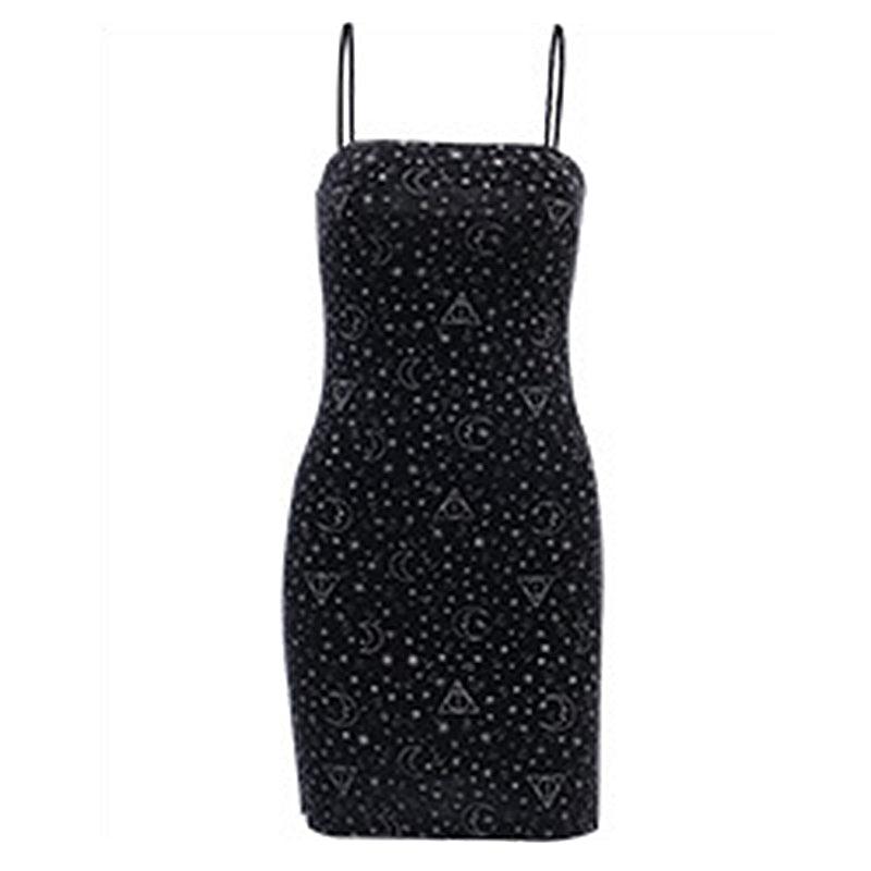 Starry Sky Moon Chic Sling Dress