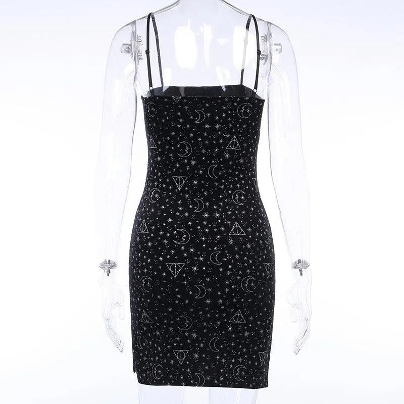 Starry Sky Moon Chic Sling Dress