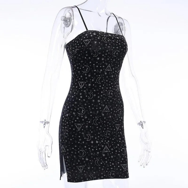 Starry Sky Moon Chic Sling Dress