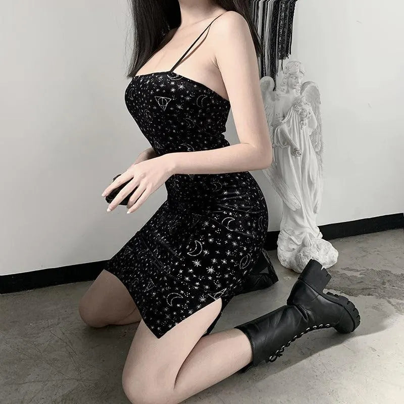 Starry Sky Moon Chic Sling Dress