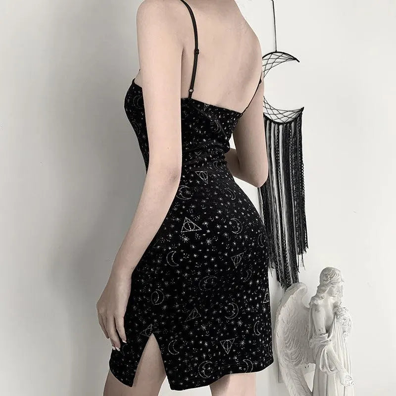 Starry Sky Moon Chic Sling Dress
