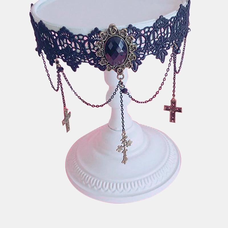 Cross Tassel Choker