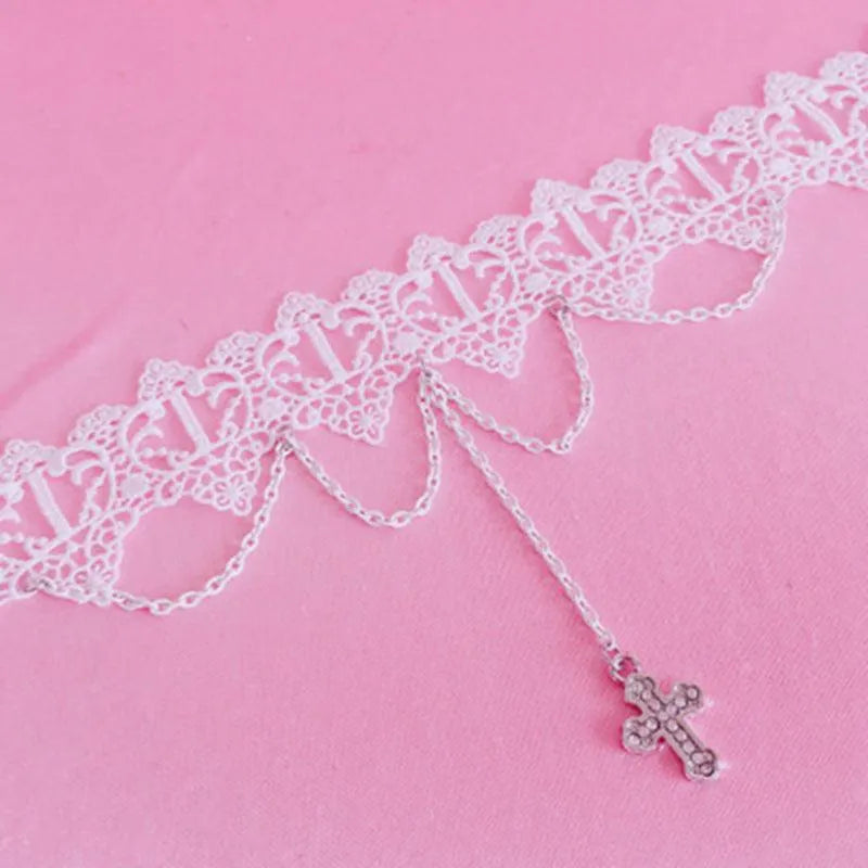 Cross Tassel Choker