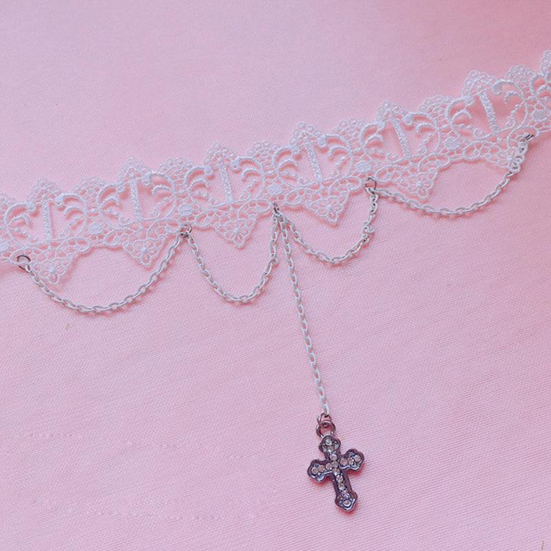 Cross Tassel Choker