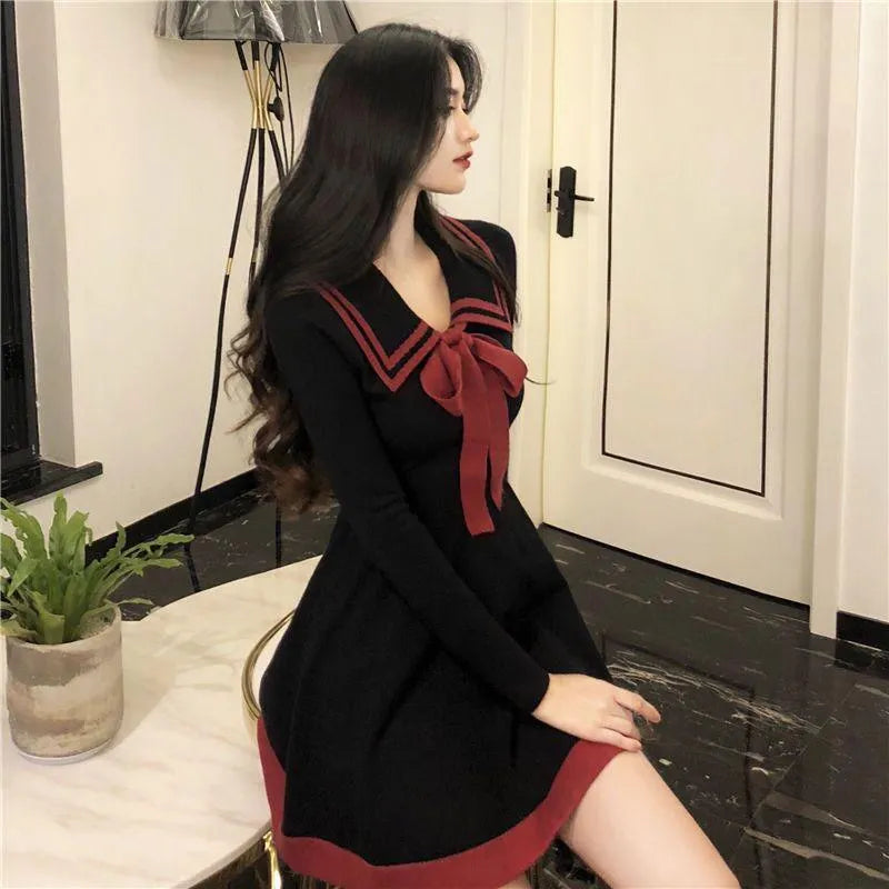 High Waist Bow Tie Dress