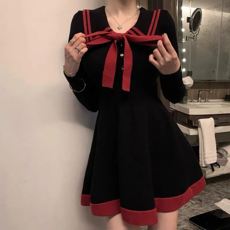 High Waist Bow Tie Dress