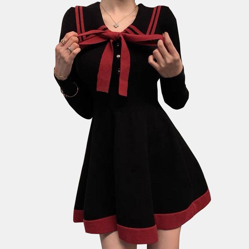 High Waist Bow Tie Dress
