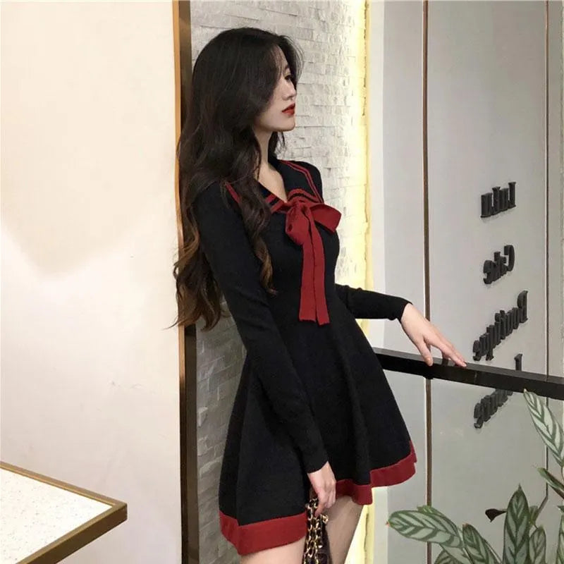 High Waist Bow Tie Dress
