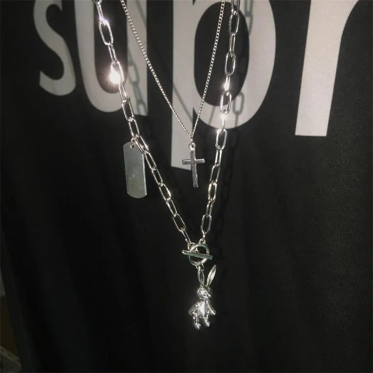 Cross Rabbit Necklace