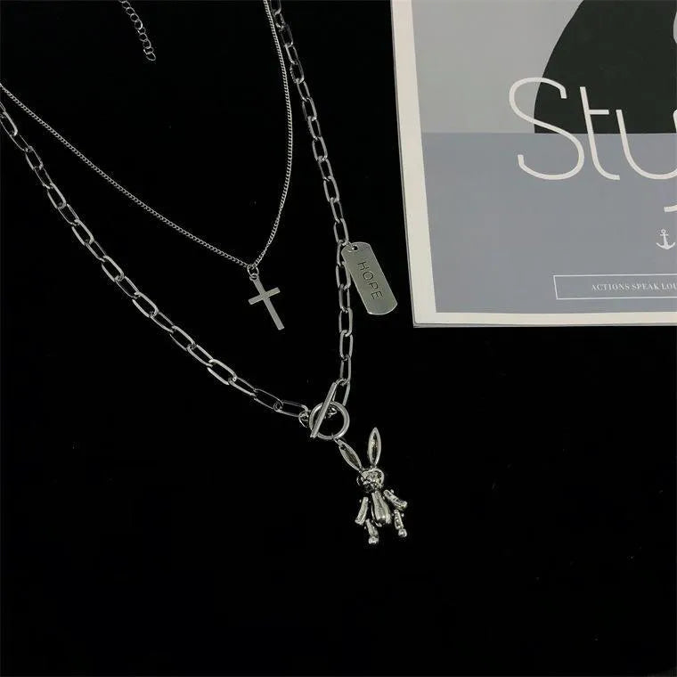 Cross Rabbit Necklace