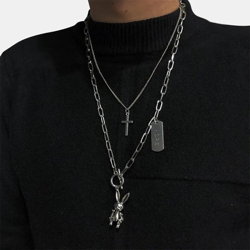 Cross Rabbit Necklace