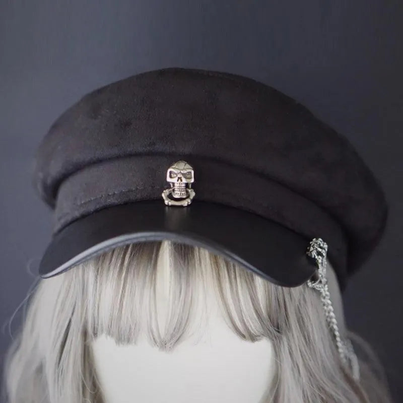 Skeleton Claw Chain Chamois Leather Hat
