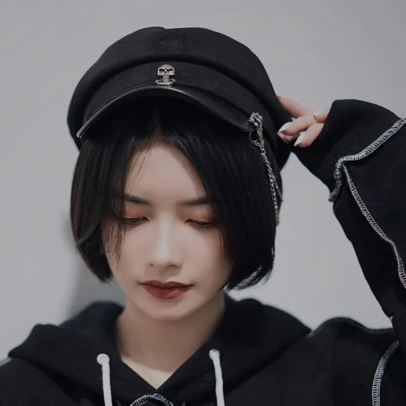 Skeleton Claw Chain Chamois Leather Hat