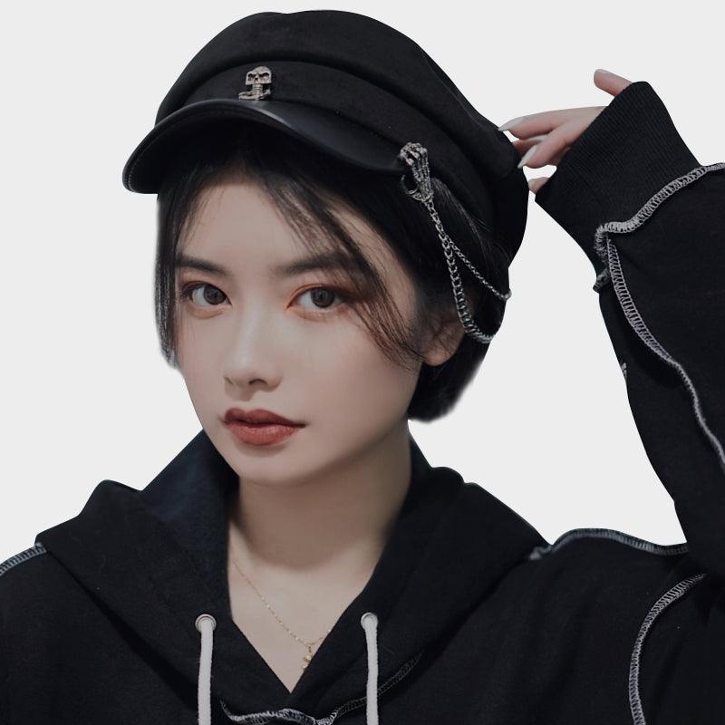 Skeleton Claw Chain Chamois Leather Hat
