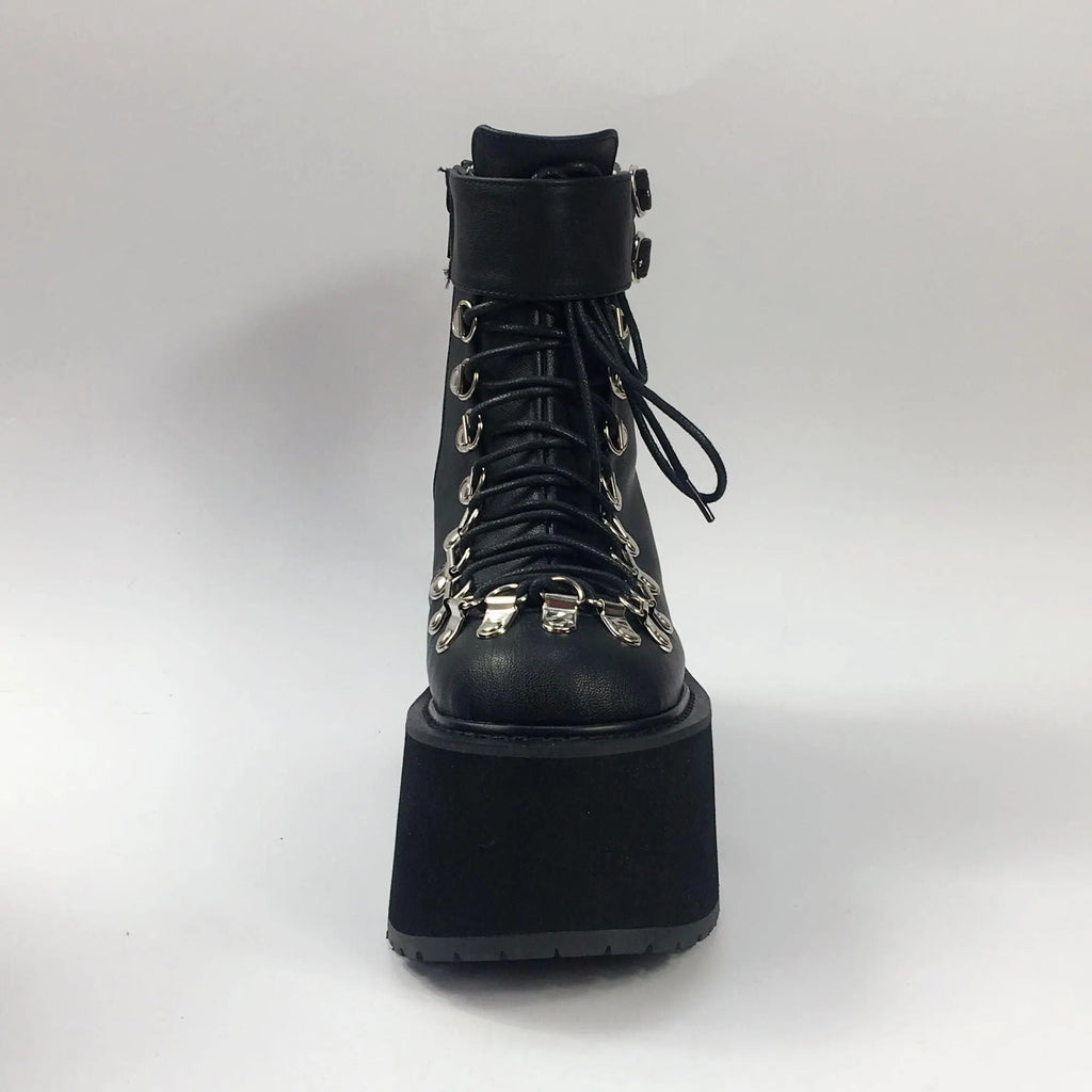 Lace Up Buckles Platform Ankle Boots