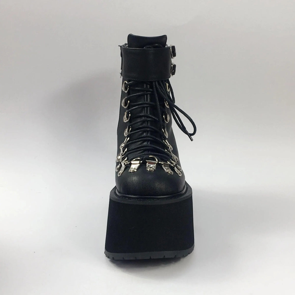 Lace Up Buckles Platform Ankle Boots