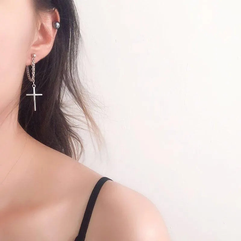 Cross Chains Earrings