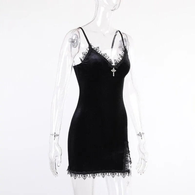 Vintage Lace Slit Dress