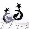 Luna Sailor Moon Star Cat Black Earrings