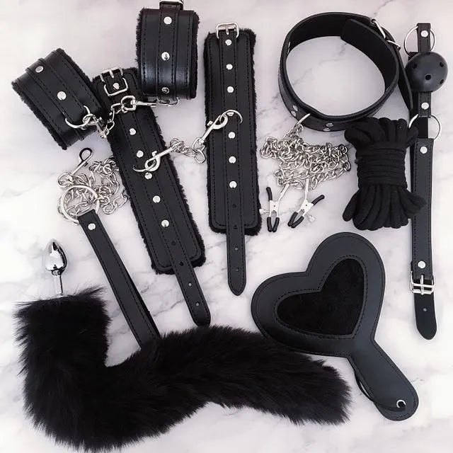 Vegan Leather & Faux Fur Restraint Set
