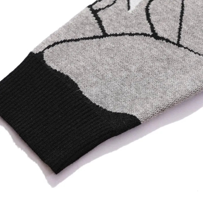 Comic Girl Print Pullover Sweater