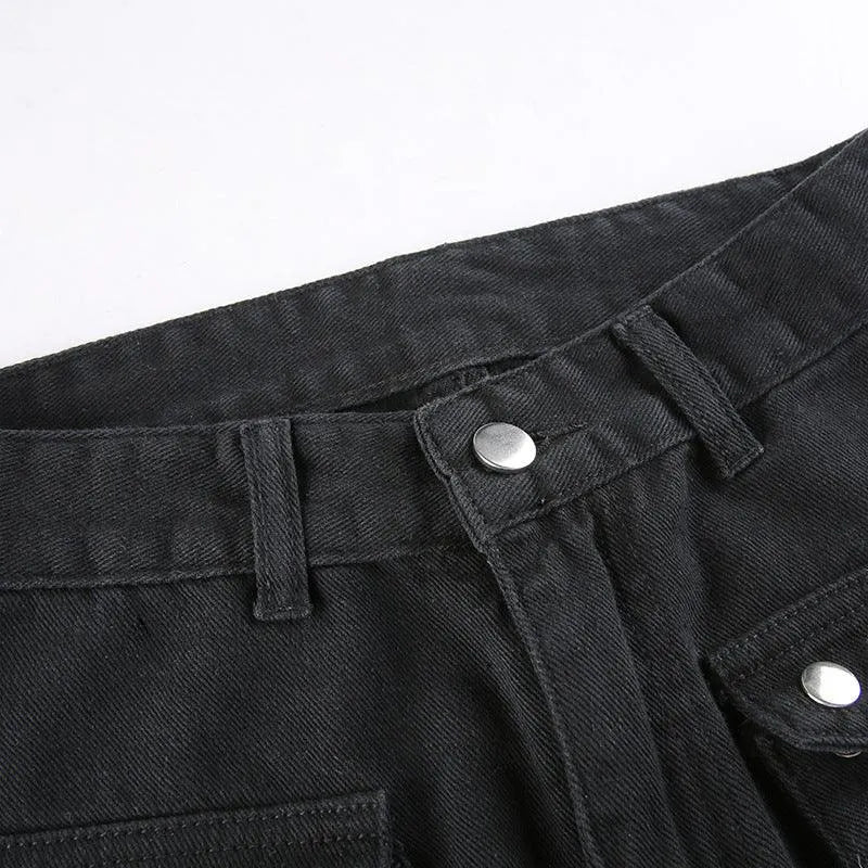 Horn Non Mainstream Rivet Gas Hole Pants