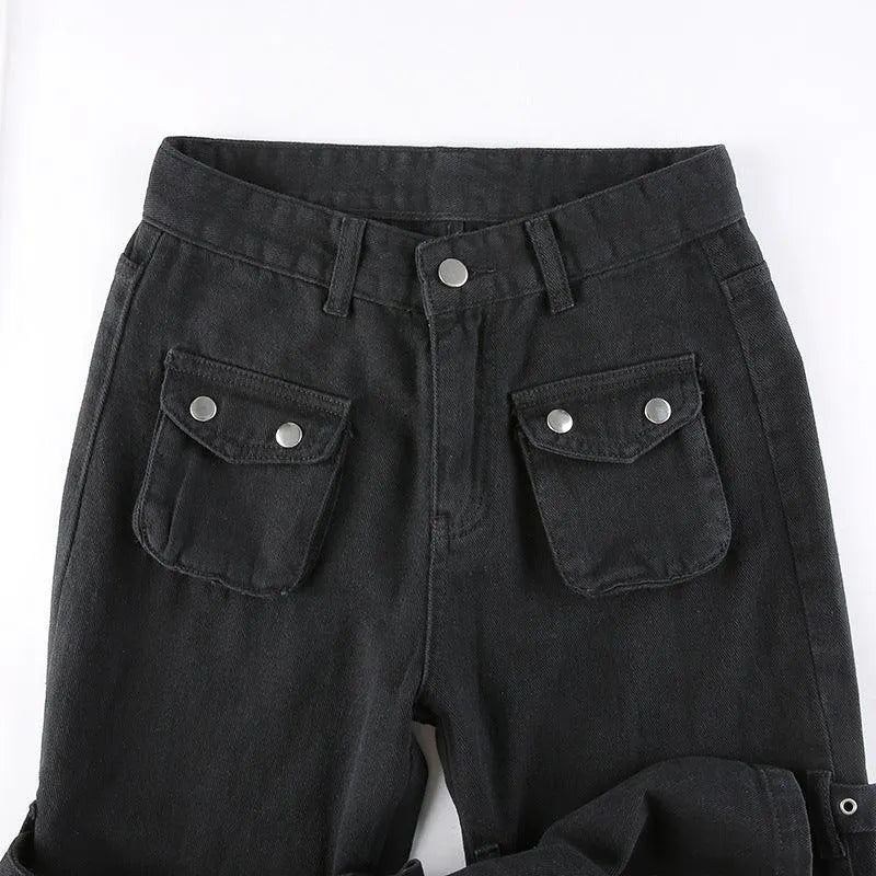 Horn Non Mainstream Rivet Gas Hole Pants