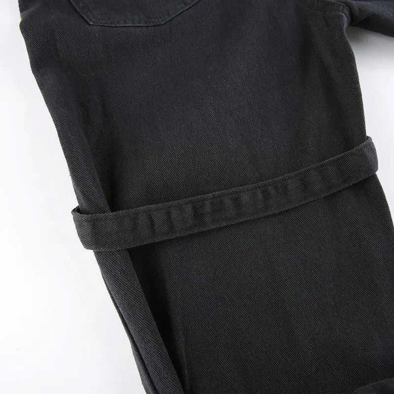 Horn Non Mainstream Rivet Gas Hole Pants
