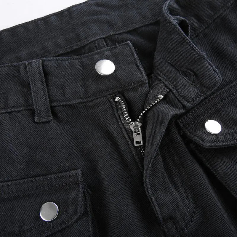 Horn Non Mainstream Rivet Gas Hole Pants