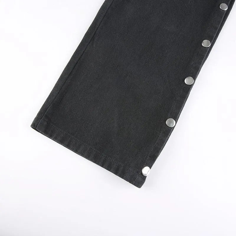 Horn Non Mainstream Rivet Gas Hole Pants