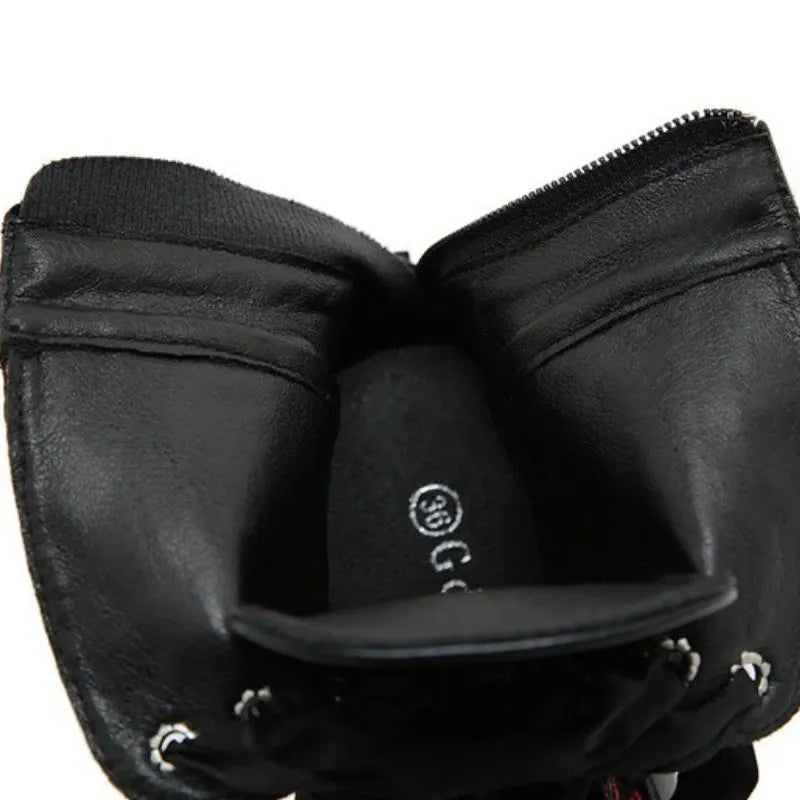 Color Block Lace Ankle Boots