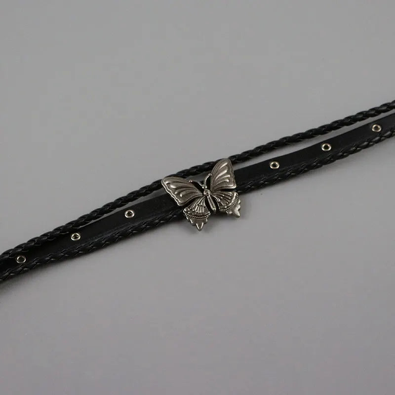 Dark Butterfly Rock Collar Choker
