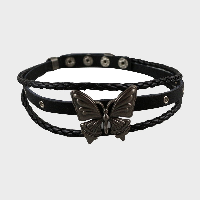 Dark Butterfly Rock Collar Choker