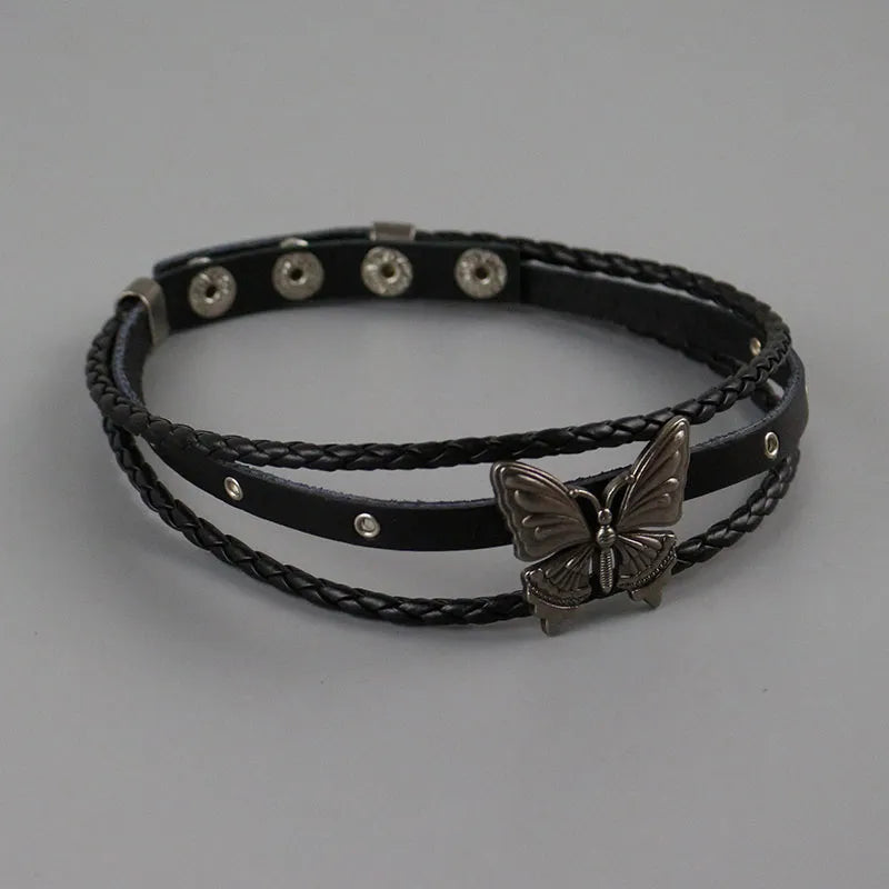 Dark Butterfly Rock Collar Choker