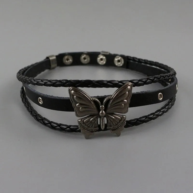 Dark Butterfly Rock Collar Choker