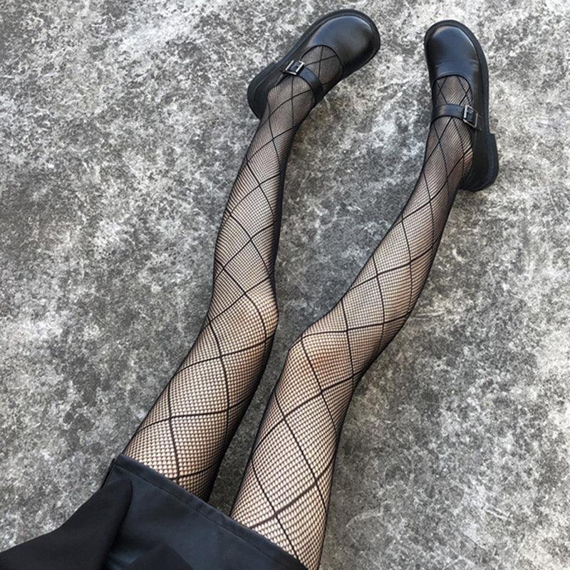 Plaid Fishing Net Pantyhose