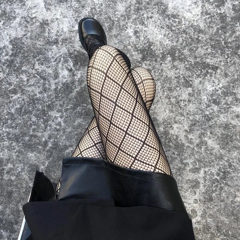 Plaid Fishing Net Pantyhose