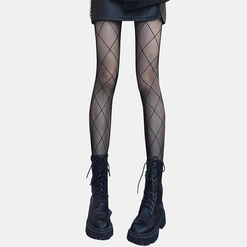 Plaid Fishing Net Pantyhose