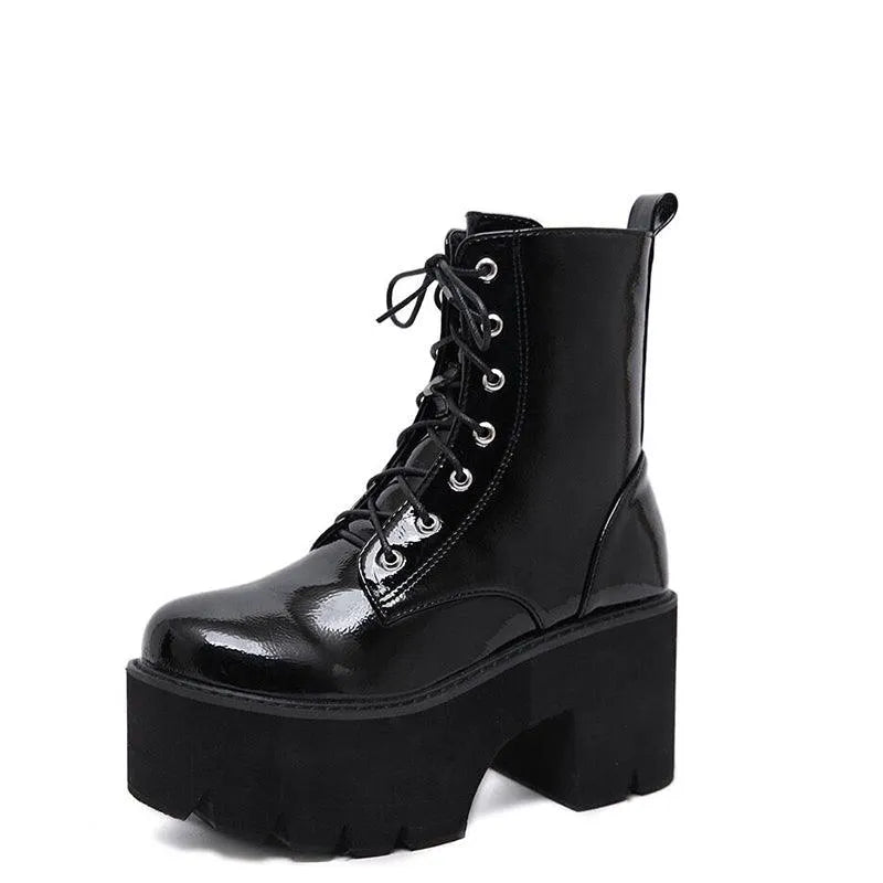 Leather High Heels Boots