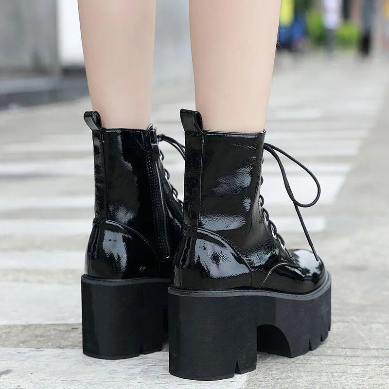 Leather High Heels Boots