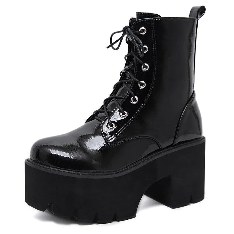 Leather High Heels Boots