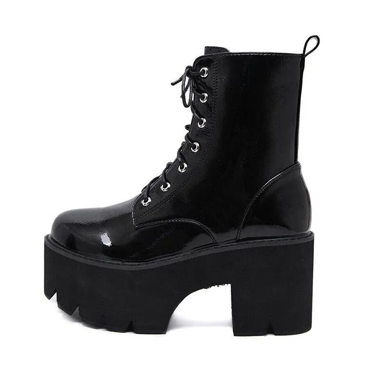 Leather High Heels Boots