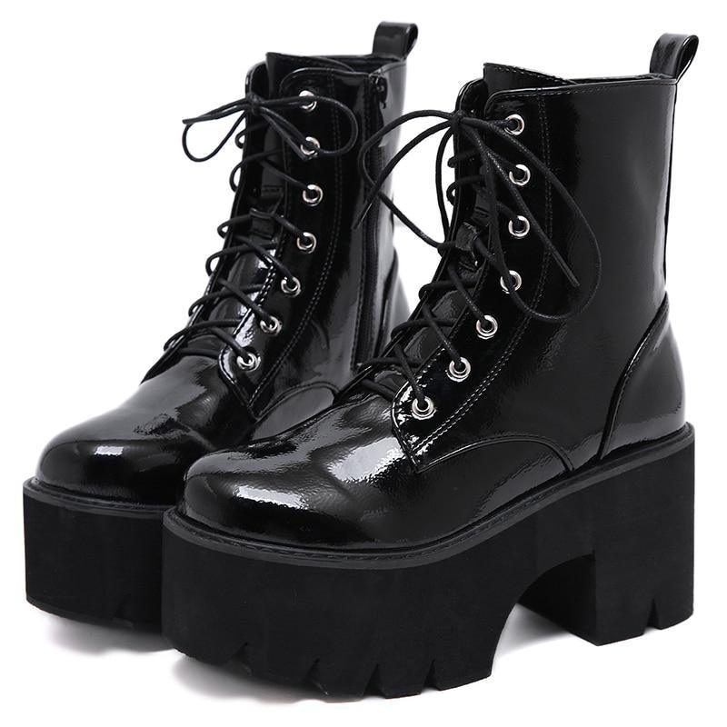 Leather High Heels Boots